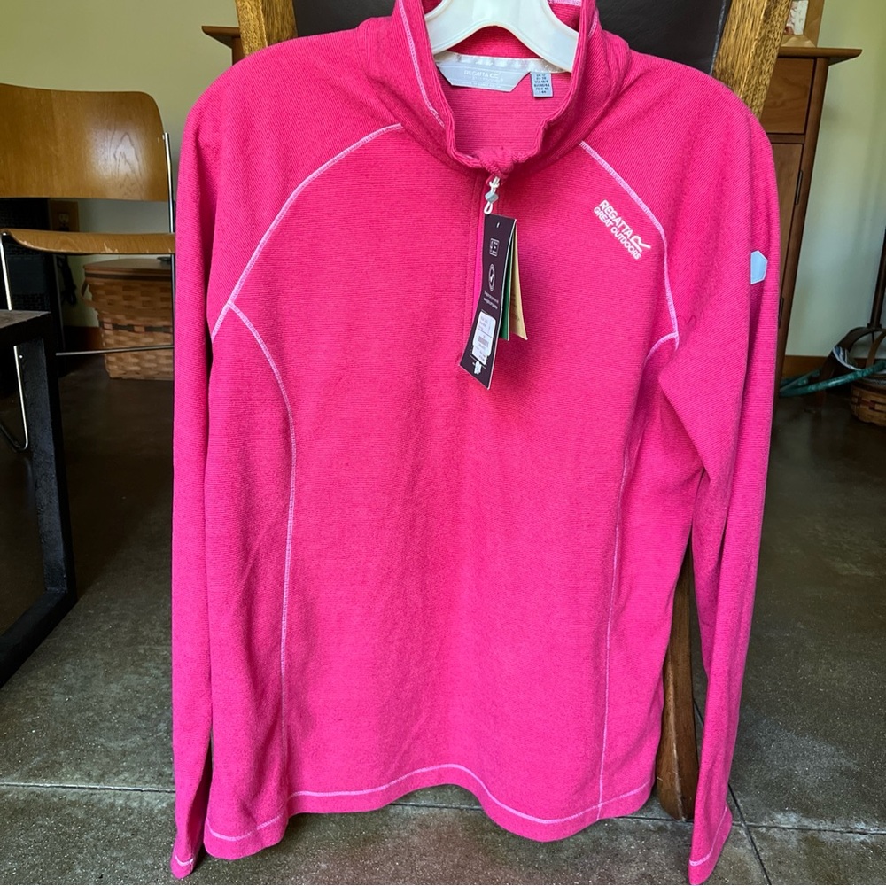 Pink Long Sleeve 1/4 Zip Fleece Pullover